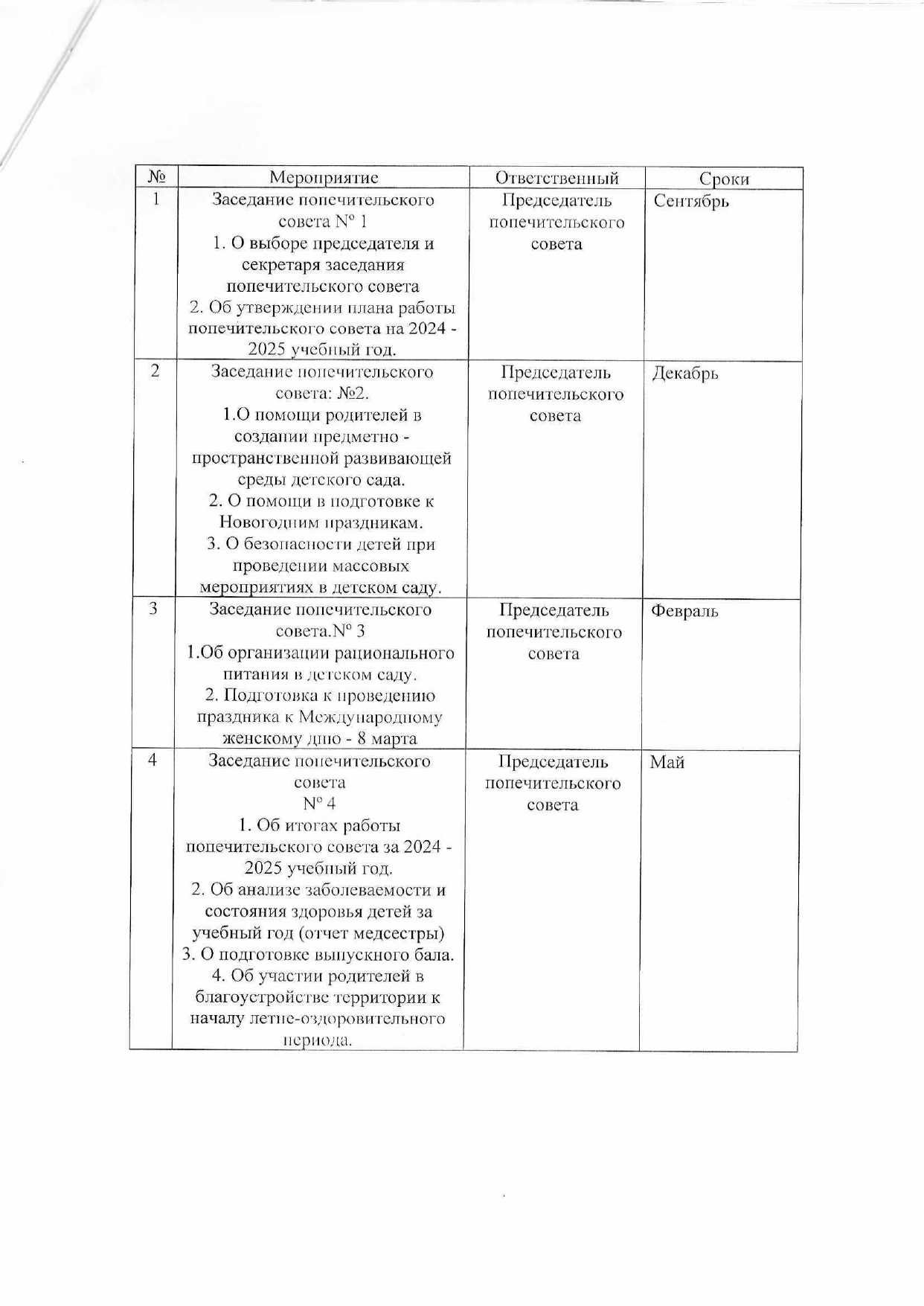 План работы попечительского совета, страница 2